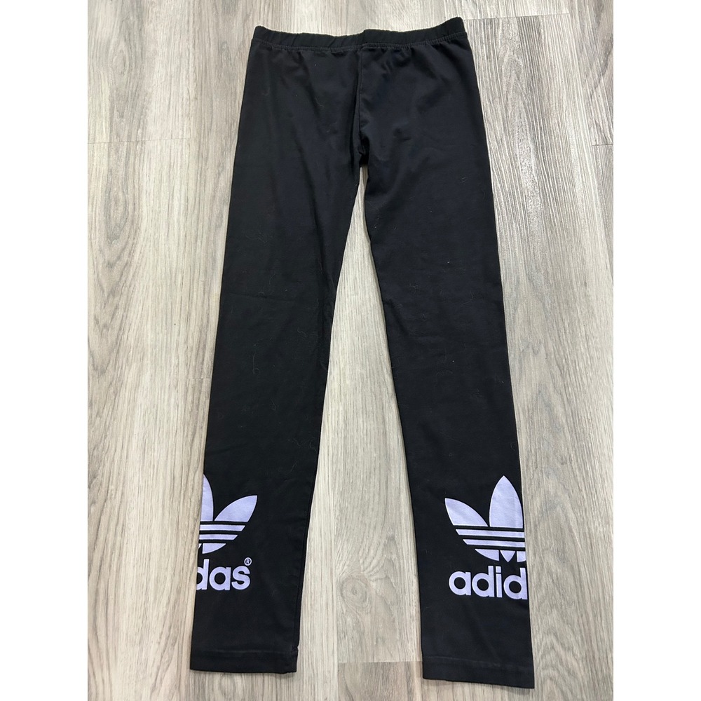 Adidas Originals Women Black Trefoil‎ Logo Leggings XS  Activewear classic yoga